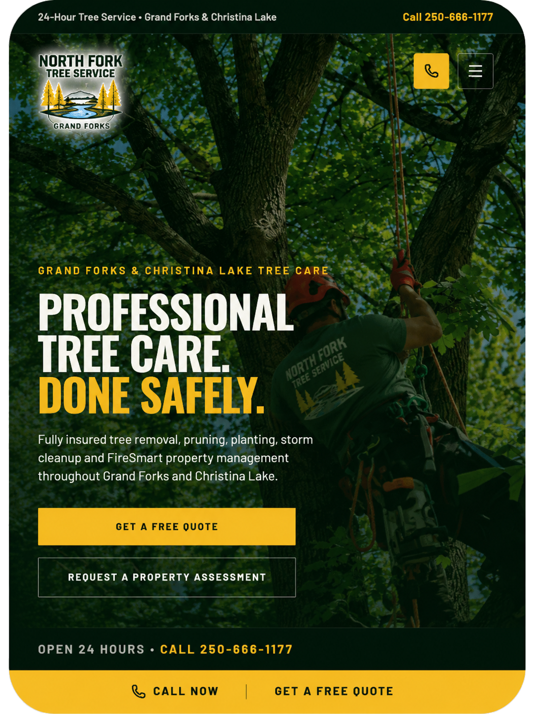 North Fork Tree Service — website design