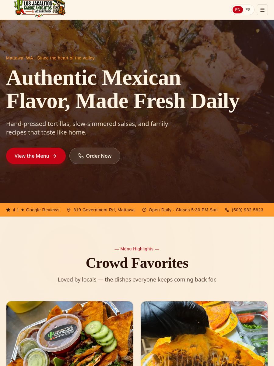 Los Jacalitos — website design